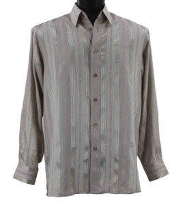 Bassiri Sand Ribbon Weave Long Sleeve Camp Shirt