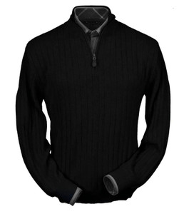Peru Unlimited Baby Alpaca and Wool Half Zip Sweater - Black Peru Unlimited Baby Alpaca and Wool Half Zip Sweater - Black