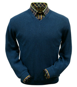 Peru Unlimited Baby Alpaca and Wool V-Neck Sweater - Midnight Blue