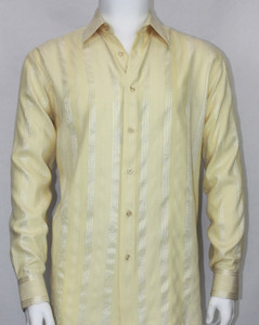 Bassiri Yellow Ribbon Weave Long Sleeve Camp Shirt