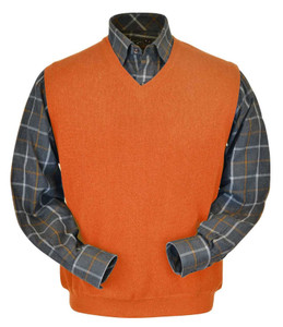 Peru Unlimited Baby Alpaca and Wool Vest - Orange