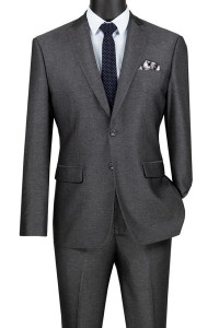 Vinci 2-Button Grey Weave Suit - Slim Fit Vinci 2-Button Grey Weave Suit - Slim Fit