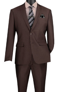 Vinci 2-Button Brown Weave Suit - Slim Fit Vinci 2-Button Brown Weave Suit - Slim Fit