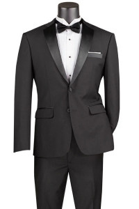 Vinci 2-Button Black Classic Tuxedo - Slim Fit Vinci 2-Button Black Classic Tuxedo - Slim Fit