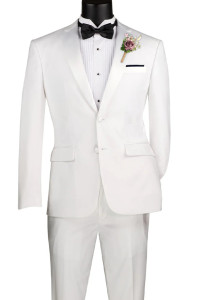 Vinci 2-Button White Classic Tuxedo - Slim Fit