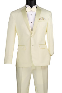 Vinci 2-Button Ivory Classic Tuxedo - Slim Fit