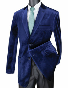 Vinci Sapphire Blue Velvet Classic Sportcoat Vinci Sapphire Blue Velvet Classic Sportcoat
