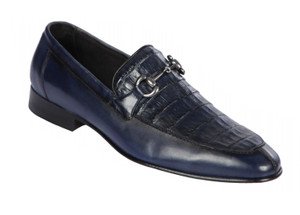 Lombardy - Genuine Caiman Belly Horsebit Dress Loafer - Navy Lombardy - Genuine Caiman Belly Horsebit Dress Loafer - Navy