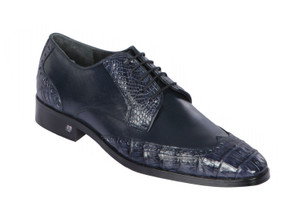 Lombardy - Genuine Caiman Belly Wingtip Dress Shoe -Navy Lombardy - Genuine Caiman Belly Wingtip Dress Shoe -Navy