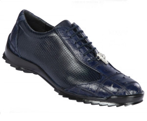 Los Altos Genuine Ostrich Quill Patch Design Navy Sneaker Los Altos Genuine Ostrich Quill Patch Design Navy Sneaker