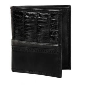 Los Altos - Black Genuine Caiman Belly & Leather Men's Wallet