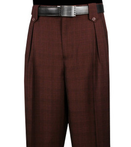 Veronesi 100% Wool Wide-Legged Slacks - Burgundy Plaid Veronesi 100% Wool Wide-Legged Slacks - Burgundy Plaid