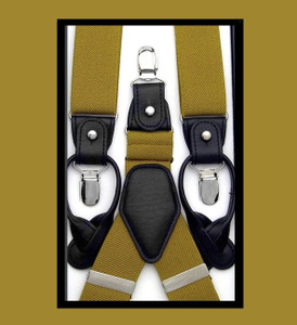 Luxury Divas White 1.5 Wide Stretch Clip On Braces Suspenders at