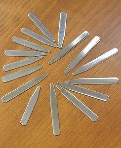 Stainless Steel Dress Shirt Collar Stays - Set of 16