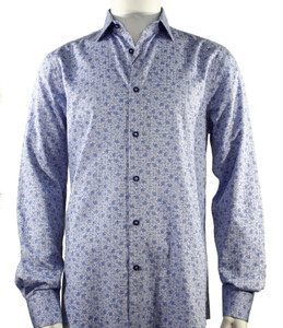 St. Cado Blue Petite Floral Fashion Shirt St. Cado Blue Petite Floral Fashion Shirt