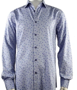 St. Cado Blue Petite Floral Fashion Shirt