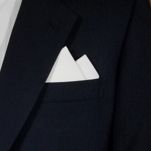 100% Cotton White Pre-Folded Pocket Square Handkerchief Insert - 2 Point 100% Cotton White Pre-Folded Pocket Square Handkerchief Insert - 2 Point