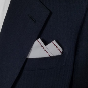 100% Cotton Pre-Folded Pocket Square Handkerchief Insert - Burgundy on Silver 100% Cotton Pre-Folded Pocket Square Handkerchief Insert - Burgundy on Silver