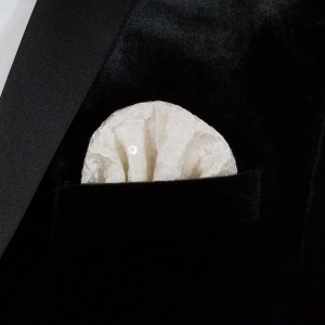 Men's Sequin Pre-Folded Pocket Square Insert - Pearl White Men's Sequin Pre-Folded Pocket Square Insert - Pearl White