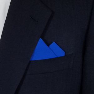 Royal Blue 100% Cotton Pre-Folded Pocket Square Handkerchief Insert - 2 Point Royal Blue 100% Cotton Pre-Folded Pocket Square Handkerchief Insert - 2 Point