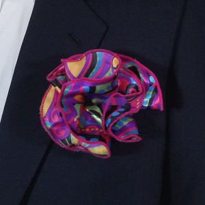 2-in-1 Pouf Round Pocket Square - Purple Mod Floral 2-in-1 Pouf Round Pocket Square - Purple Mod Floral