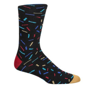 ThreadJar Premium Cotton & Spandex Socks - Dashes on Black ThreadJar Premium Cotton & Spandex Socks - Dashes on Black