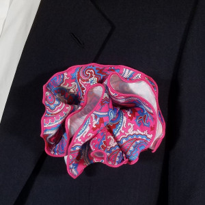 Pink Paisley 2-in-1 Pouf Round Pocket Square Pink Paisley 2-in-1 Pouf Round Pocket Square