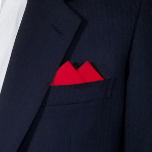 Red 100% Cotton Pre-Folded Pocket Square Handkerchief Insert - 2 Point Red 100% Cotton Pre-Folded Pocket Square Handkerchief Insert - 2 Point