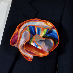 2-in-1 Pouf Round Pocket Square - Bright Candy Stripe Pattern 2-in-1 Pouf Round Pocket Square - Bright Candy Stripe Pattern