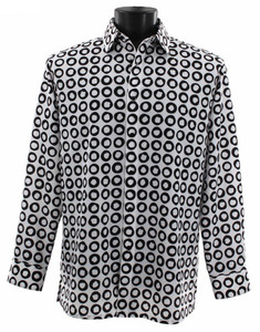 Bassiri Black Circles on White Long Sleeve Camp Shirt Bassiri Black Circles on White Long Sleeve Camp Shirt