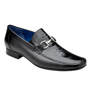 Belvedere Genuine Ostrich Leg & Calf Leather Horsebit Loafer - Black Belvedere Genuine Ostrich Leg & Calf Leather Horsebit Loafer - Black