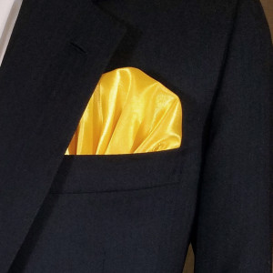Yellow-Gold Satin Pre-Folded Pocket Square Insert Yellow-Gold Satin Pre-Folded Pocket Square Insert