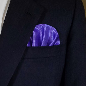 Purple Satin Pre-Folded Pocket Square Insert Purple Satin Pre-Folded Pocket Square Insert