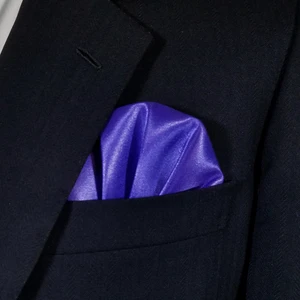 Purple Satin Pre-Folded Pocket Square Insert