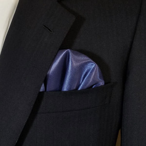 Dark Blue Satin Pre-Folded Pocket Square Insert Dark Blue Satin Pre-Folded Pocket Square Insert