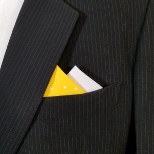 Two-Tone White Dots on Yellow 100% Cotton Pre-Folded Pocket Square Insert Two-Tone White Dots on Yellow 100% Cotton Pre-Folded Pocket Square Insert