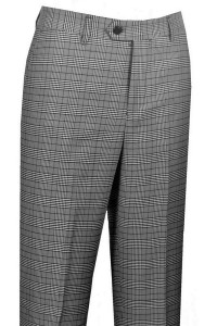 Leonardo Valenti Modern Fit Silk & Wool Blend Slacks - Black & White Plaid Leonardo Valenti Modern Fit Silk & Wool Blend Slacks - Black & White Plaid