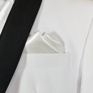 Satin 2 Point Pre-Folded Pocket Square Insert - White Satin 2 Point Pre-Folded Pocket Square Insert - White