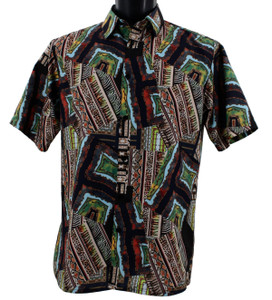 Bassiri Short Sleeve Camp Shirt -  Colorful Abstract Animal Skin Print  Bassiri Short Sleeve Camp Shirt -  Colorful Abstract Animal Skin Print