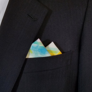 100% Cotton Pre-Folded Pocket Square Handkerchief Insert - Blue Brush Strokes 100% Cotton Pre-Folded Pocket Square Handkerchief Insert - Blue Brush Strokes