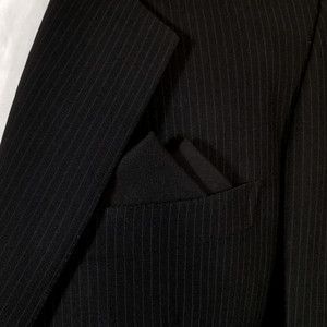100% Cotton Pre-Folded Pocket Square Handkerchief Insert - Black 100% Cotton Pre-Folded Pocket Square Handkerchief Insert - Black