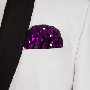 Men's Sequin Pre-Folded Pocket Square Insert - Purple Men's Sequin Pre-Folded Pocket Square Insert - Purple