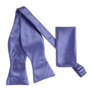 Violet Purple Satin 100% Silk Self Tie Silk Bow Tie Set Violet Purple Satin 100% Silk Self Tie Silk Bow Tie Set