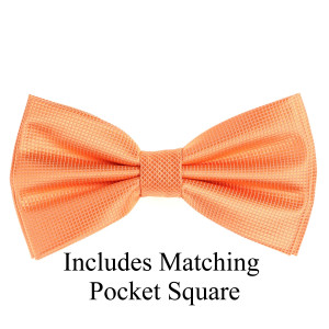 Melon Pin Dot Weave Pre-Tied Silk Bow Tie Set Melon Pin Dot Weave Pre-Tied Silk Bow Tie Set