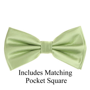 Light Green Pin Dot Weave Pre-Tied Silk Bow Tie Set Light Green Pin Dot Weave Pre-Tied Silk Bow Tie Set