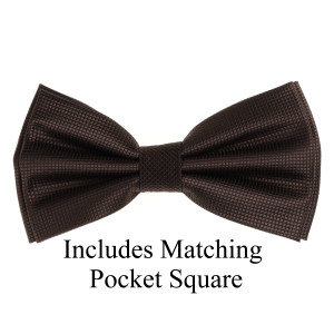 Brown Pin Dot Weave Pre-Tied Silk Bow Tie Set Brown Pin Dot Weave Pre-Tied Silk Bow Tie Set