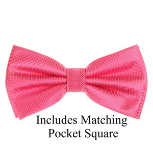 Dark Pink Pin Dot Weave Pre-Tied Silk Bow Tie Set Dark Pink Pin Dot Weave Pre-Tied Silk Bow Tie Set