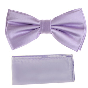 Light Pastel Purple 100% Silk Satin Pre-Tied Silk Bow Tie Set Light Pastel Purple 100% Silk Satin Pre-Tied Silk Bow Tie Set