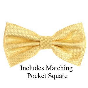 Yellow Pin Dot Weave Pre-Tied Silk Bow Tie Set Yellow Pin Dot Weave Pre-Tied Silk Bow Tie Set