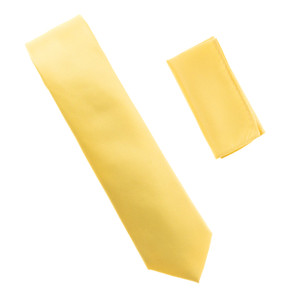 Antonia 100% Silk Pin Dot Weave Necktie with Pocket Square - Yellow Antonia 100% Silk Pin Dot Weave Necktie with Pocket Square - Yellow